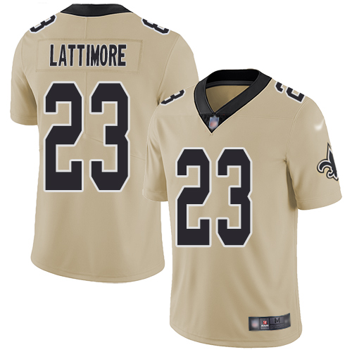 Men New Orleans Saints Limited Gold Marshon Lattimore Jersey NFL Football 23 Inverted Legend Jersey